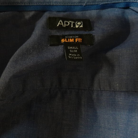 Mens Apt. 9 Apt 9 Stretch Slim Fit Button Down Dress Shirt - Small - Blue - Picture 5 of 8